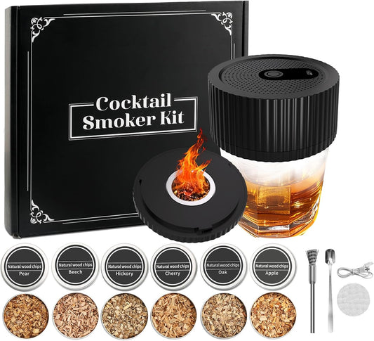 Elektrische Rookkit voor Whiskey met Aansteker en Houtsnippers