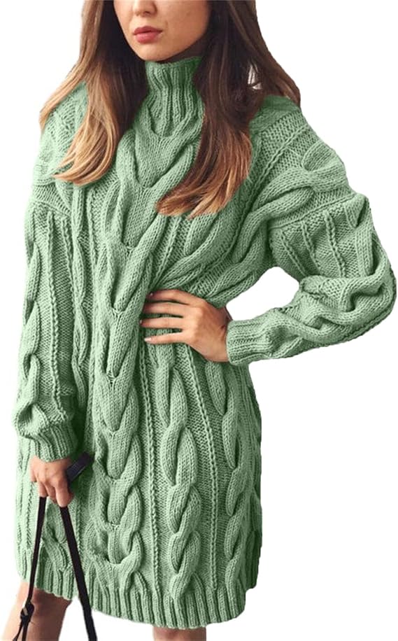 Dames Trui Jurk – Losse Col Jurk van Comfortabele Stoffen voor Casual en Feestelijke Gelegenheden