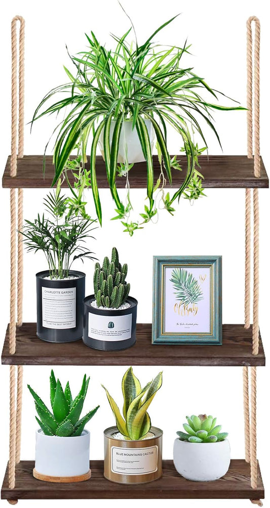 Wandplank 3-laags Hangend voor Planten Decoratie Binnen