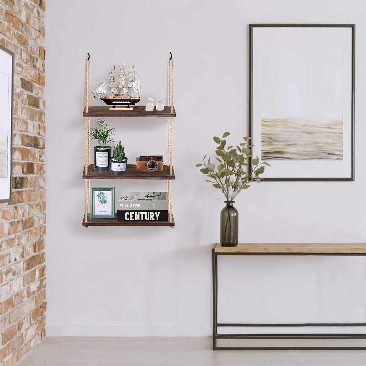 Wandplank 3-laags Hangend voor Planten Decoratie Binnen