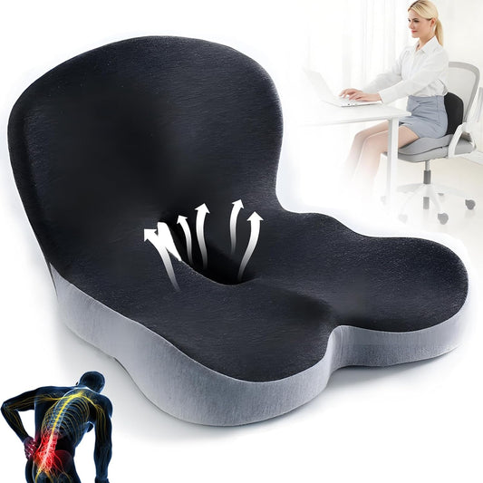 Ergonomisch Geheugenfoam Rug- en Zitkussen met Lendensteun