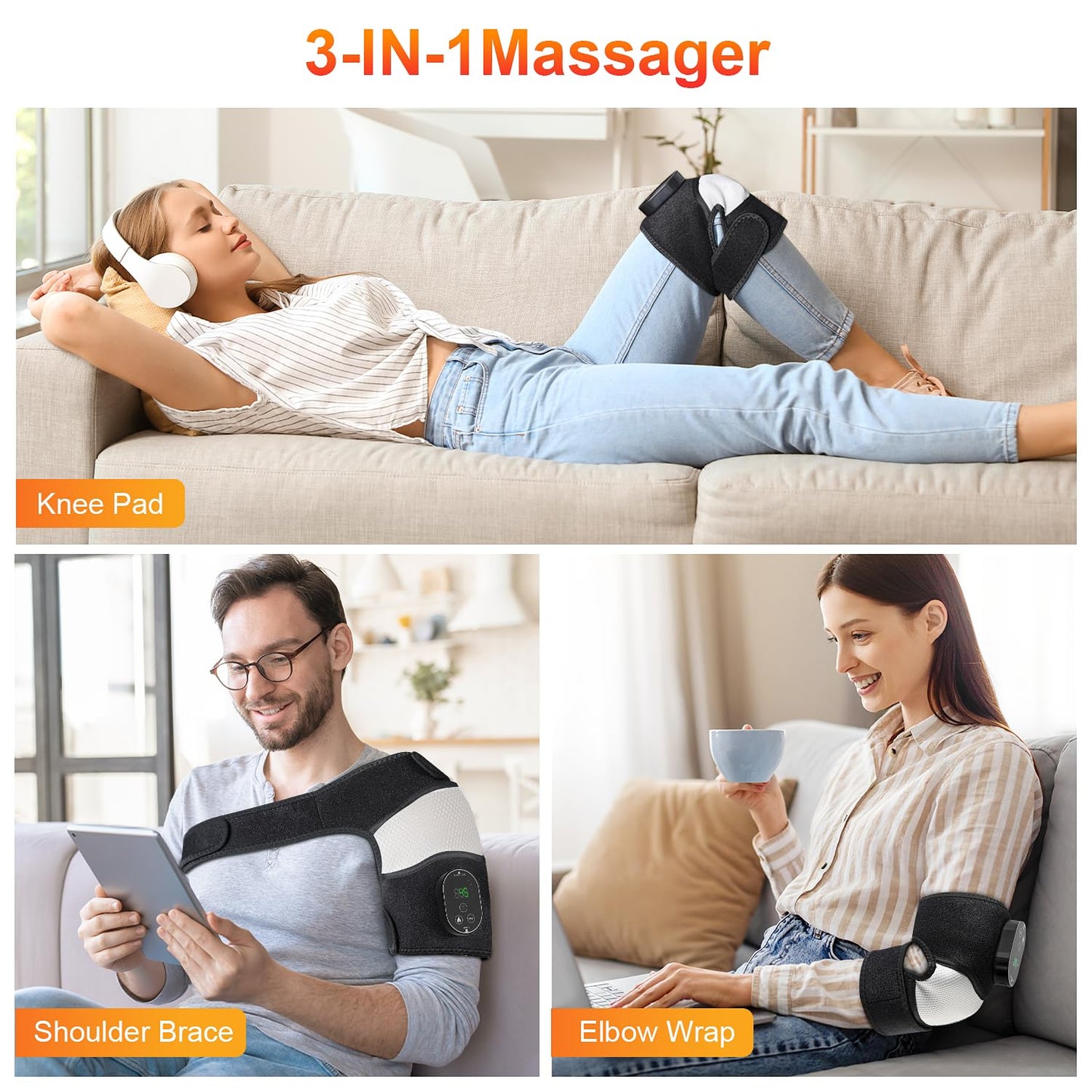 Elektrische Knie Massager met Warmte 2-in-1 apparaat