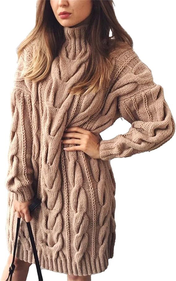 Dames Trui Jurk – Losse Col Jurk van Comfortabele Stoffen voor Casual en Feestelijke Gelegenheden