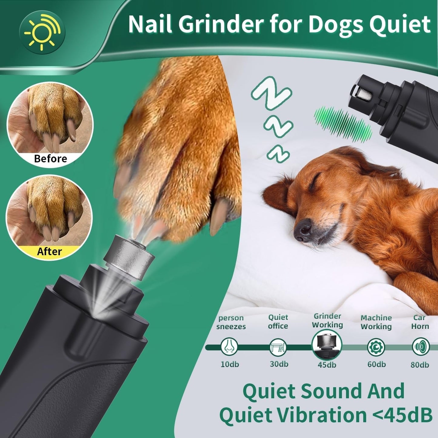 Hond Nagelknipper Trimmer USB Oplaadbaar LED Licht