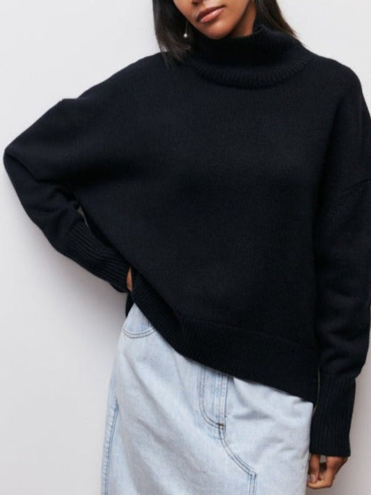 Rollneck trui dames – Warme gebreide trui met lange mouwen en casual stijl