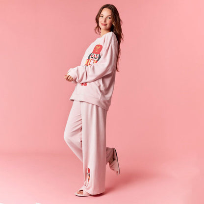 Dames Pyjama Set Pullover en Broek Kerst