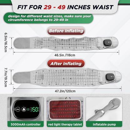 Opblaasbare Rugsteunriem LED Lichttherapie