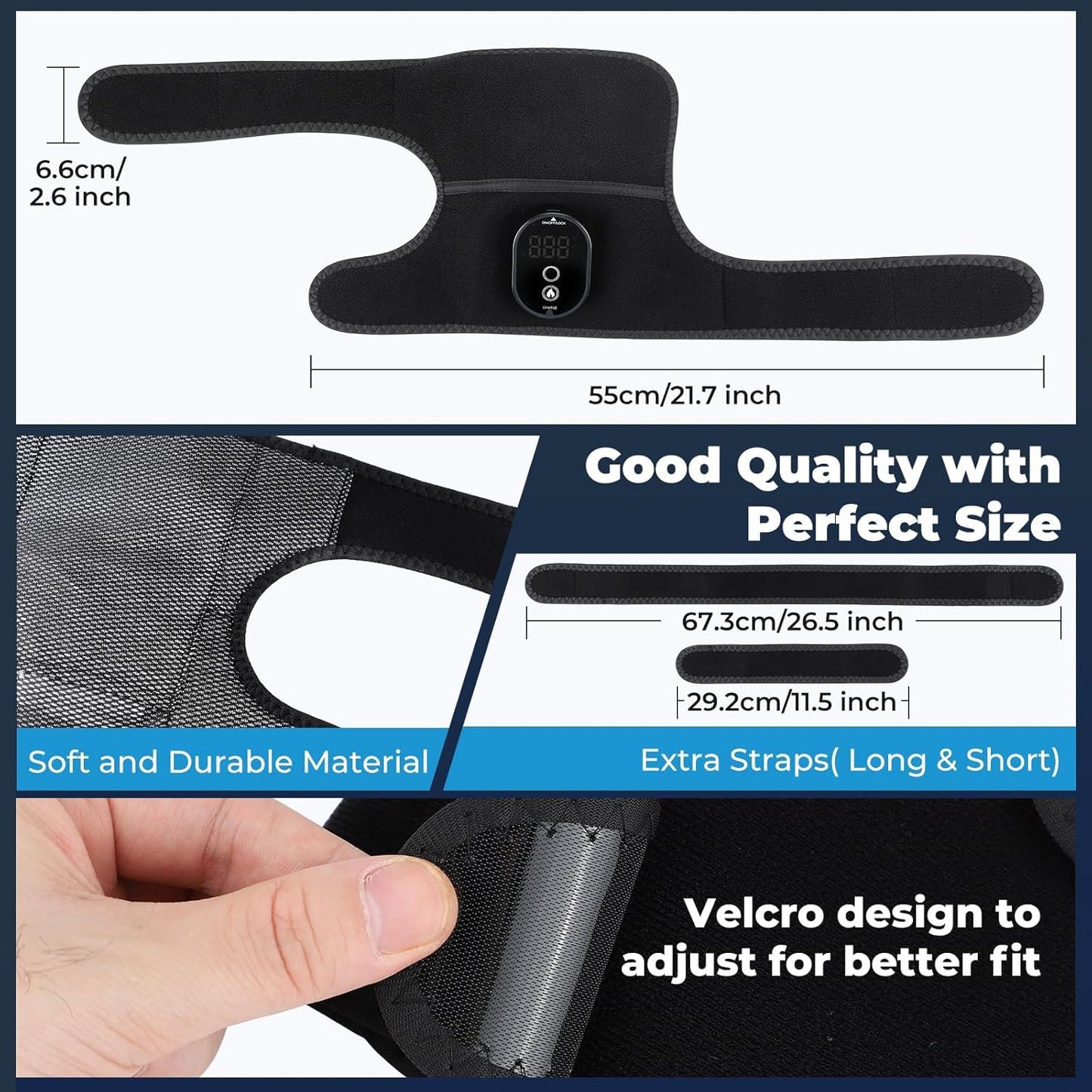 Draadloze Oplaadbare Kniewarmte Therapie Wrap