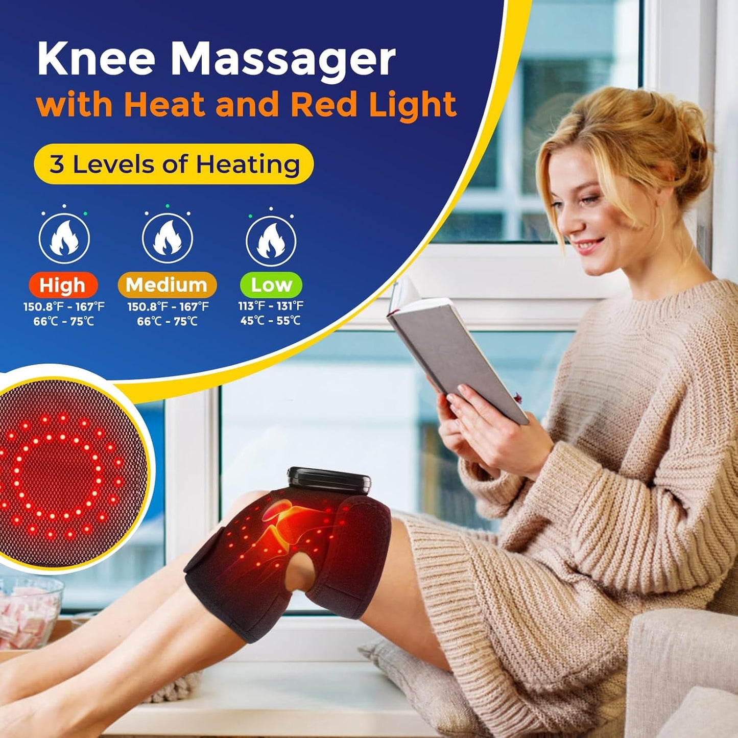 3-in-1 Thermische Ondersteuningspad Schouder Elleboog Knie