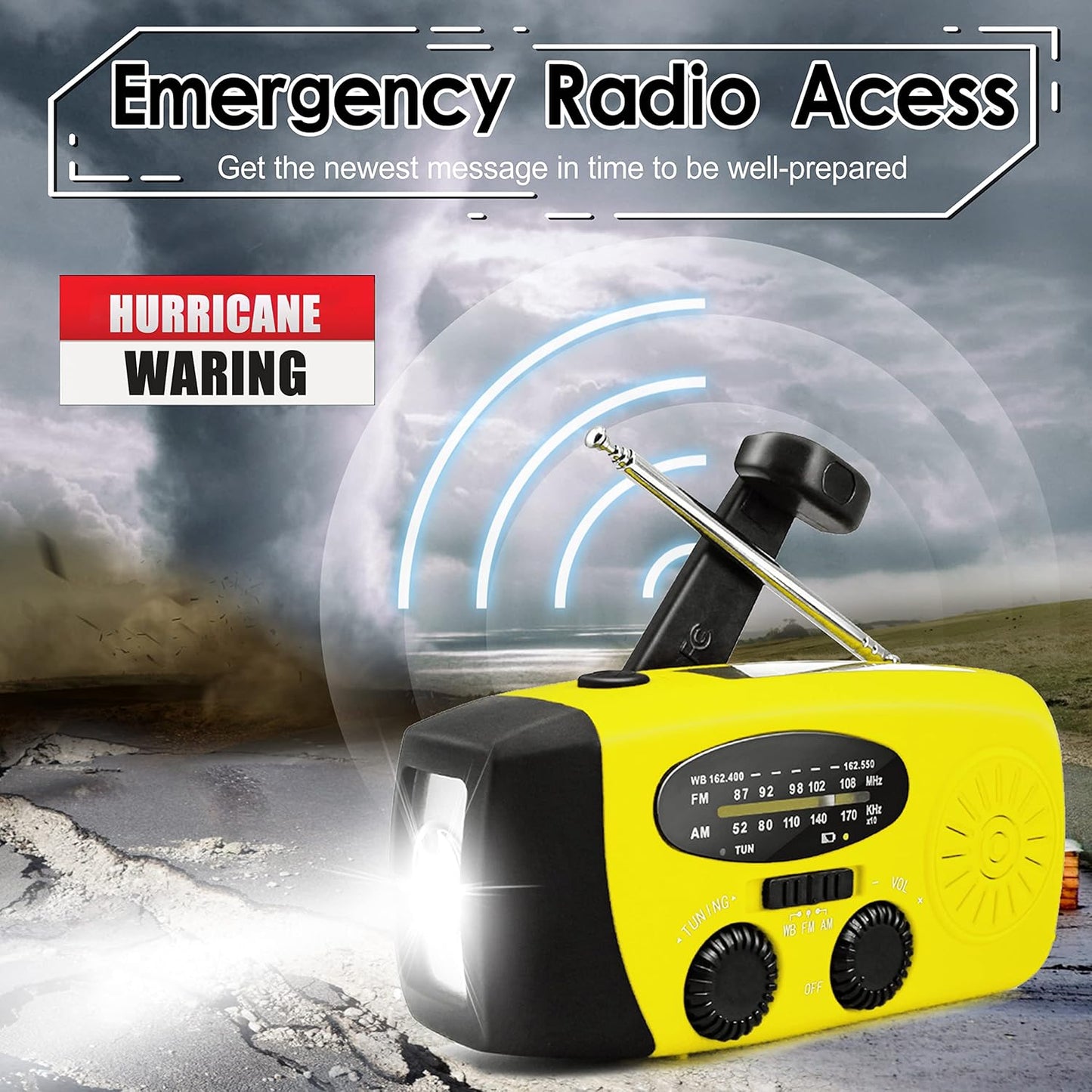 Handcrank Radio LED Zaklamp AM FM NOAA Weer Radio