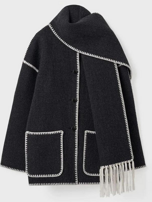 Damesjas met Sjaal – Elegante damesjas met sjaal, ideaal voor herfst en winter