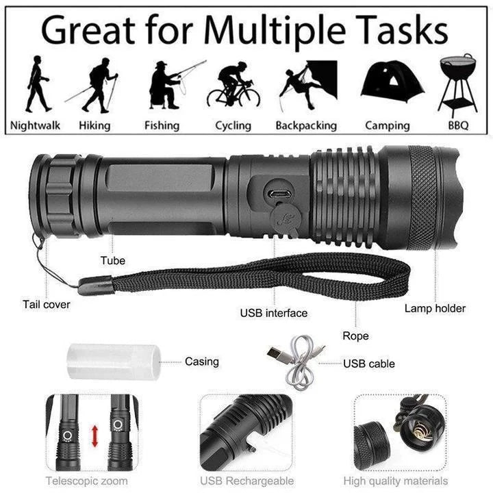 90000 Lumen Zaklamp XHP50.2 Krachtige LED Zaklamp