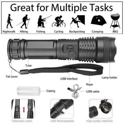 90000 Lumen Zaklamp XHP50.2 Krachtige LED Zaklamp