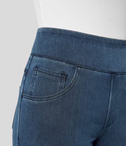 Elastische Hoge Taille Broek Dames – Comfy Broek met Stretch en Casual Design