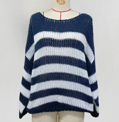Gestreepte Dames Trui – Comfortabele Trui voor Vrouwen met Lange Mouwen