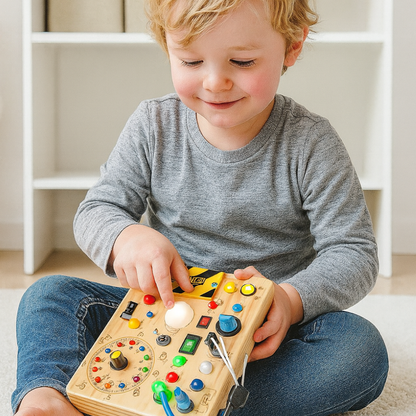 Houten Peutervoel Drukbord Speelgoed Montessori