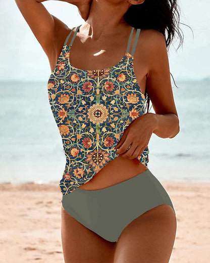 Bohemian Tankini Dames – Zwemkleding met Vrouwelijke Snit en Uniek Design