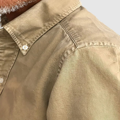 Herenhemd vintage gewassen – Lange mouwen casual shirt voor mannen