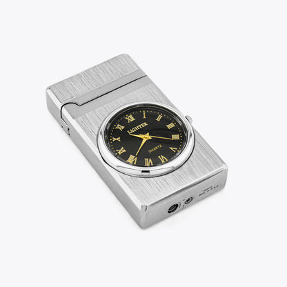 Aansteker Horloge Zilveren Metalen Kast
