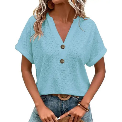 Dames V-hals Top – Elegante Blouse met Comfortabele Pasvorm voor Elke Gelegenheid
