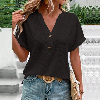 Dames V-hals Top – Elegante Blouse met Comfortabele Pasvorm voor Elke Gelegenheid