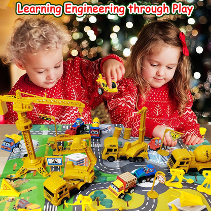 Adventskalender Kinderen 2025 Auto Model Legering Bouwvoertuig Set