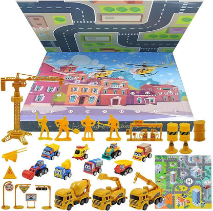 Adventskalender Kinderen 2025 Auto Model Legering Bouwvoertuig Set
