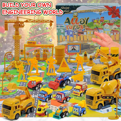 Adventskalender Kinderen 2025 Auto Model Legering Bouwvoertuig Set