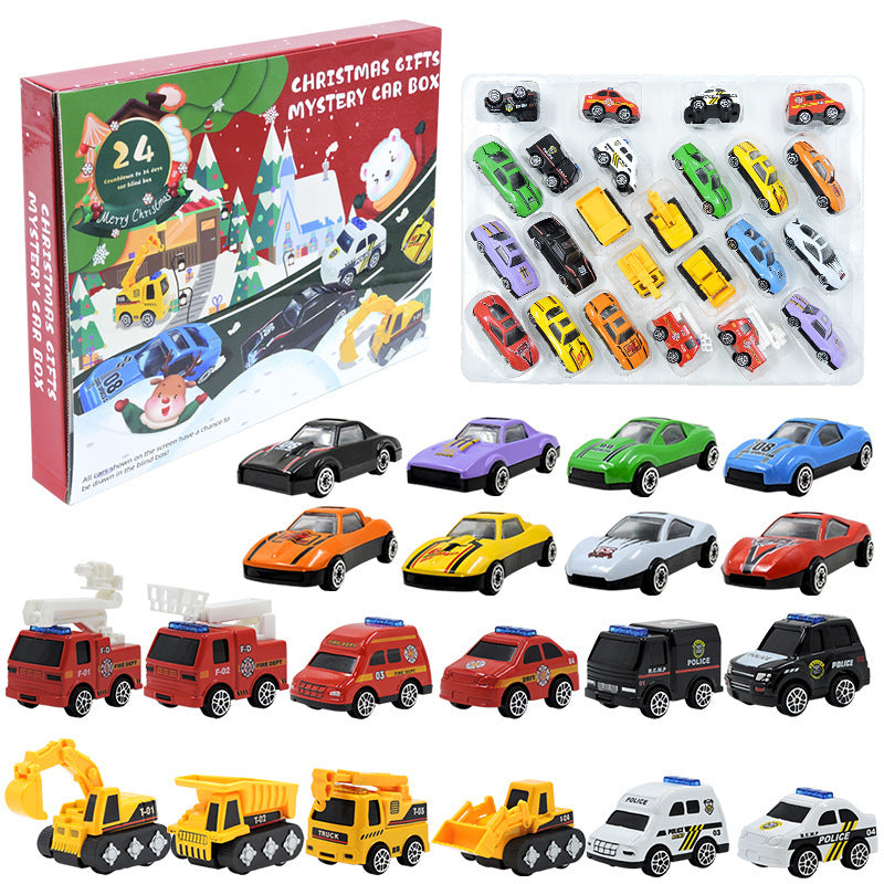 Adventskalender Kinderen 2025 Trekauto 24-delige Set