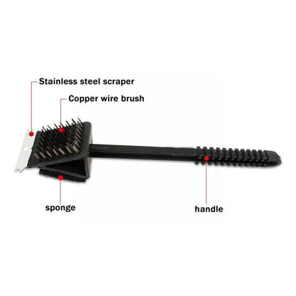 Barbecue Grillborstel met Schraper en Spons 3 in 1
