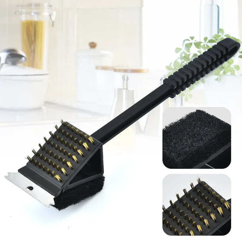 Barbecue Grillborstel met Schraper en Spons 3 in 1