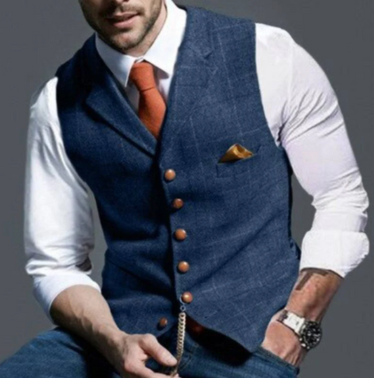 Vrijetijdsvest heren – Revers vest van comfortabele stof voor casual stijl