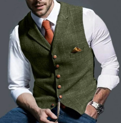 Vrijetijdsvest heren – Revers vest van comfortabele stof voor casual stijl