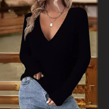V-hals Trui Dames – Geribbelde Trui voor Casual en Chic Outfits