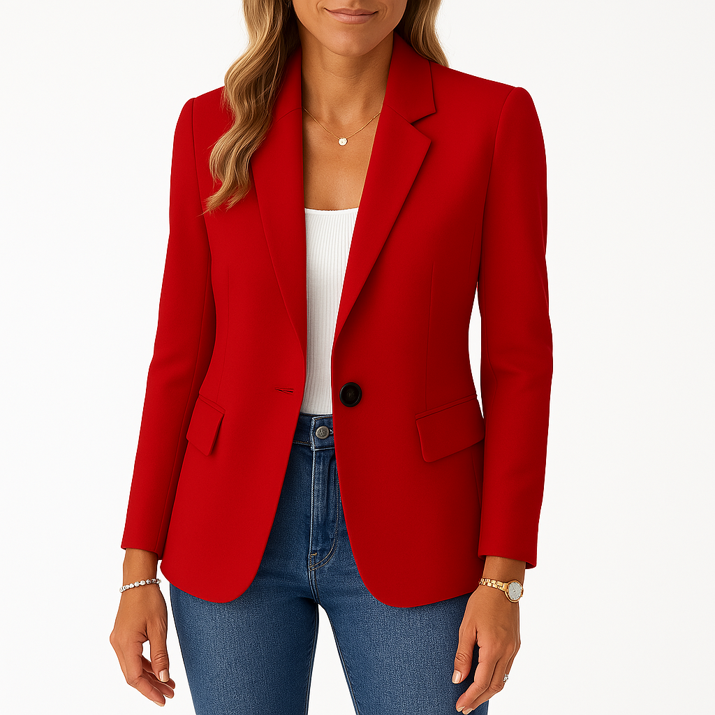 Blazer Dames – Getailleerd Polyester Model met Reverskraag en Knoopsluiting