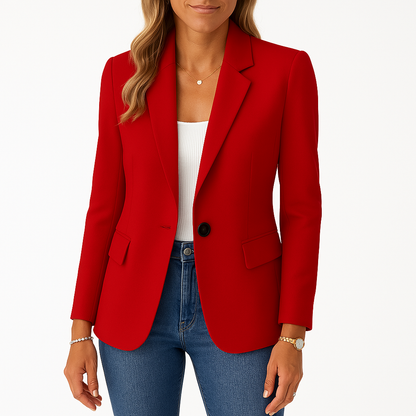 Blazer Dames – Getailleerd Polyester Model met Reverskraag en Knoopsluiting
