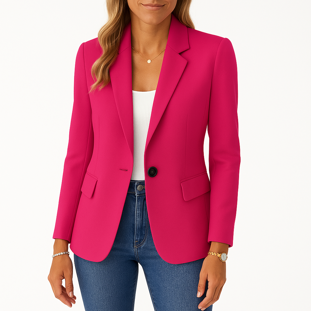 Blazer Dames – Getailleerd Polyester Model met Reverskraag en Knoopsluiting