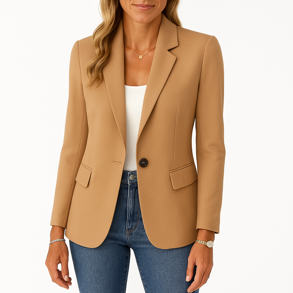 Blazer Dames – Getailleerd Polyester Model met Reverskraag en Knoopsluiting