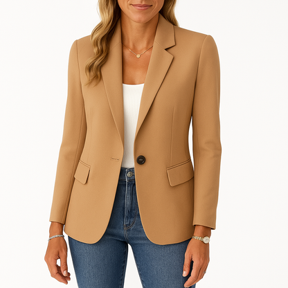 Blazer Dames – Getailleerd Polyester Model met Reverskraag en Knoopsluiting