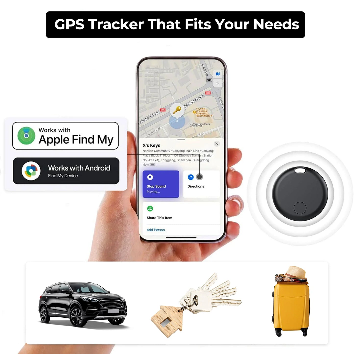 Bluetooth GPS Tracker Sleutel Finder