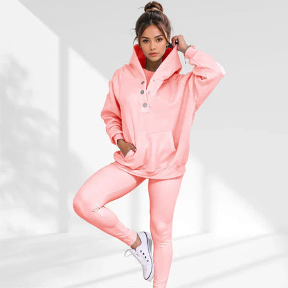 Sweatshirt Dames - Zachte Katoen Oversized - Casual Stijl met Functionele Knopen