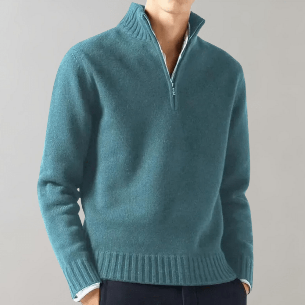 Heren Pullover met Rits – Comfortabele Trui van Ademend Materiaal voor Casual en Sportief
