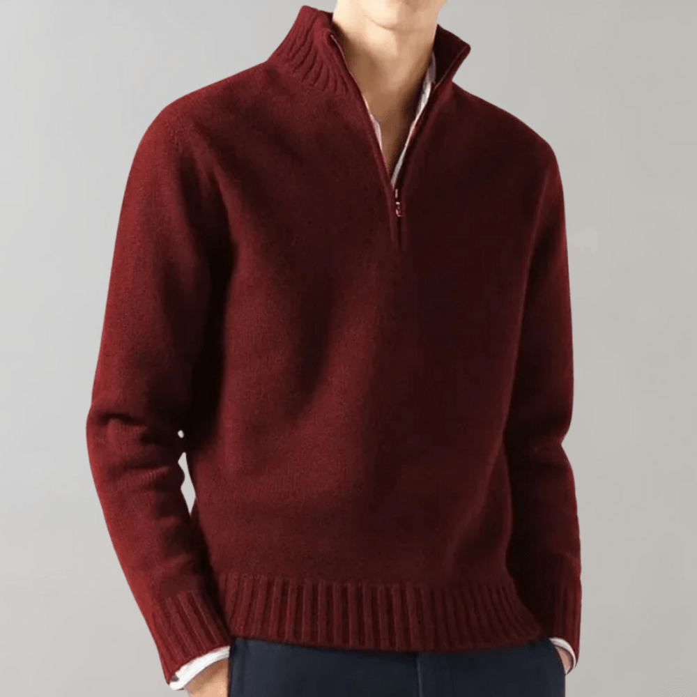 Heren Pullover met Rits – Comfortabele Trui van Ademend Materiaal voor Casual en Sportief