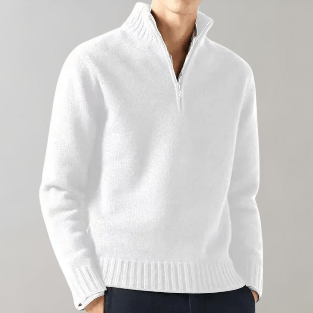 Heren Pullover met Rits – Comfortabele Trui van Ademend Materiaal voor Casual en Sportief