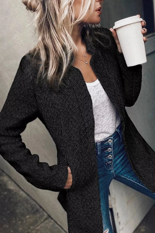 Dames Blazer Lange Stijl – Elegante Lange Blazer voor Werk en Feest