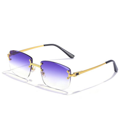 Zonnebril Unisex – Gekleurde Glazen met Goudkleurig Montuur en UV400 Bescherming