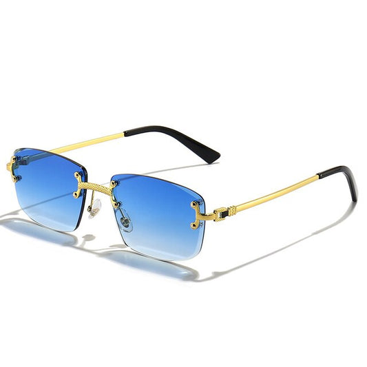 Zonnebril Unisex – Gekleurde Glazen met Goudkleurig Montuur en UV400 Bescherming