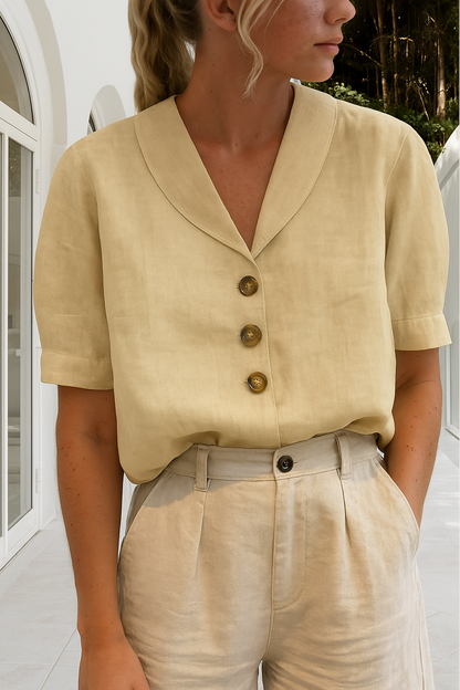 T-shirt voor vrouwen – Trendy katoenen en linnen top met comfortabele pasvorm
