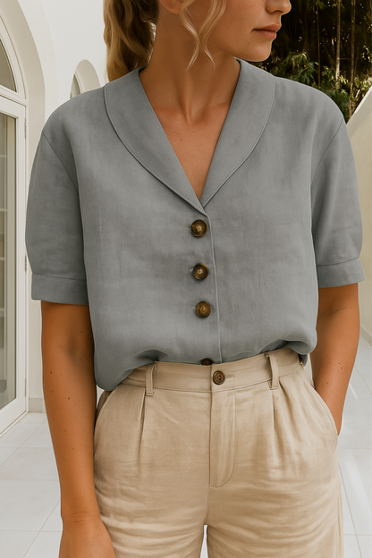 T-shirt voor vrouwen – Trendy katoenen en linnen top met comfortabele pasvorm