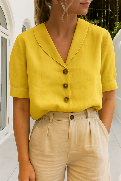 T-shirt voor vrouwen – Trendy katoenen en linnen top met comfortabele pasvorm